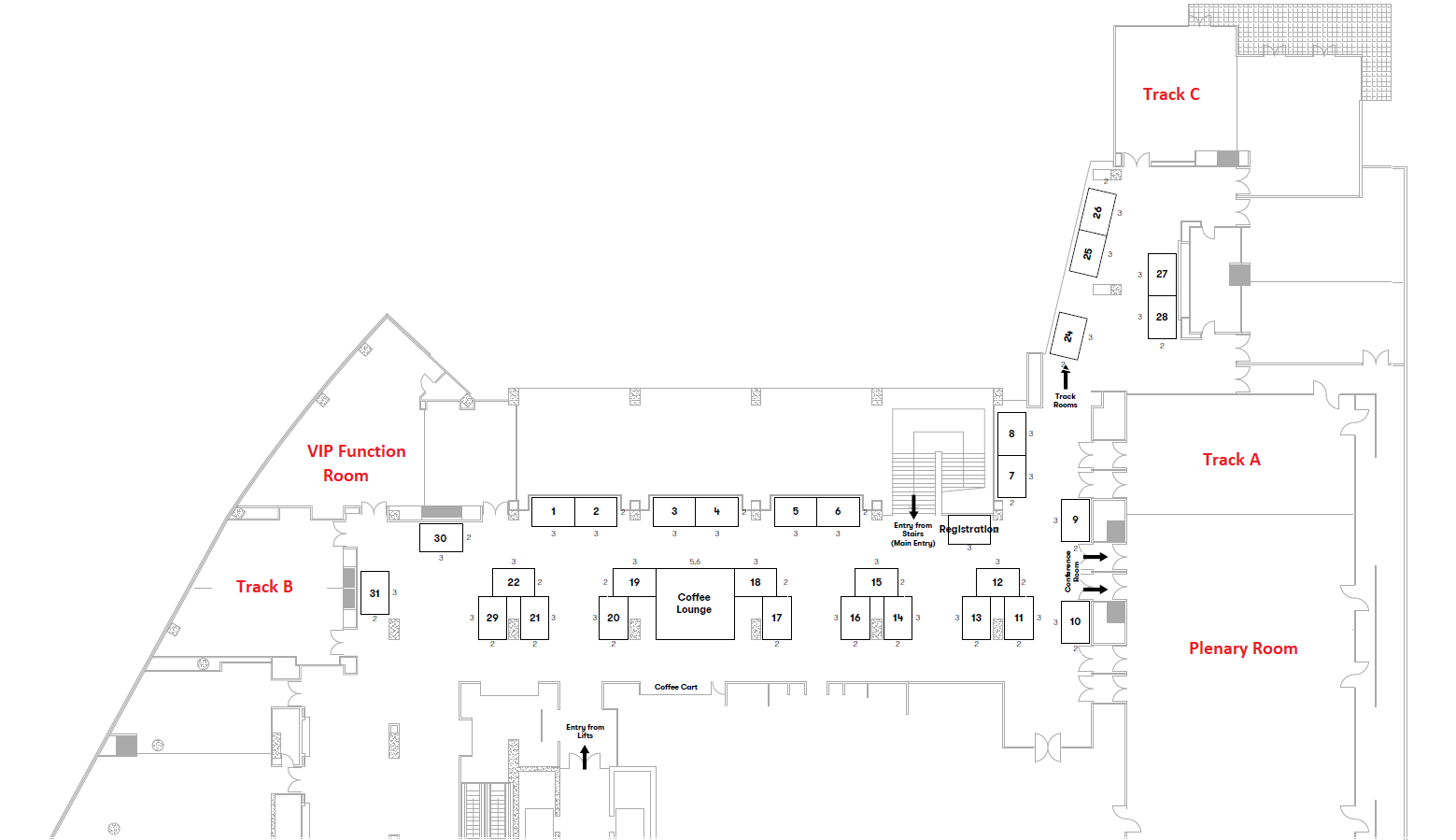 CDAO Melb Floorplan_day 1 tracks